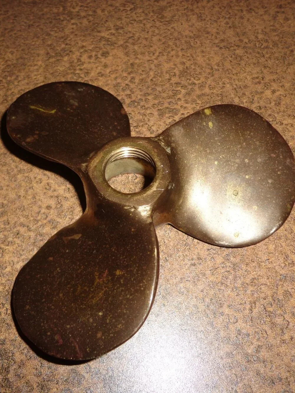 Vintage 3-Bladed Nibral Gold-Tone Boat Propeller 4.5